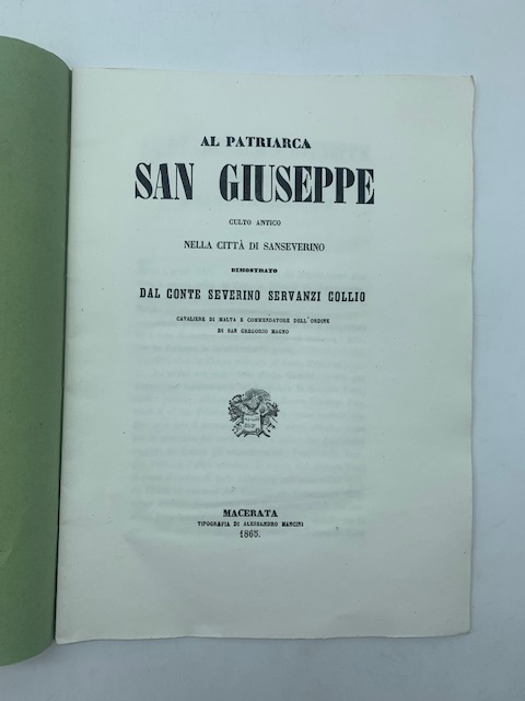 Al patriarca San Giuseppe culto antico nella città di Sanseverino